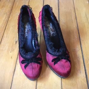 Sexy Red Heels with Black Bows